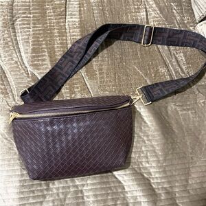 Brown Woven Crossbody Bag